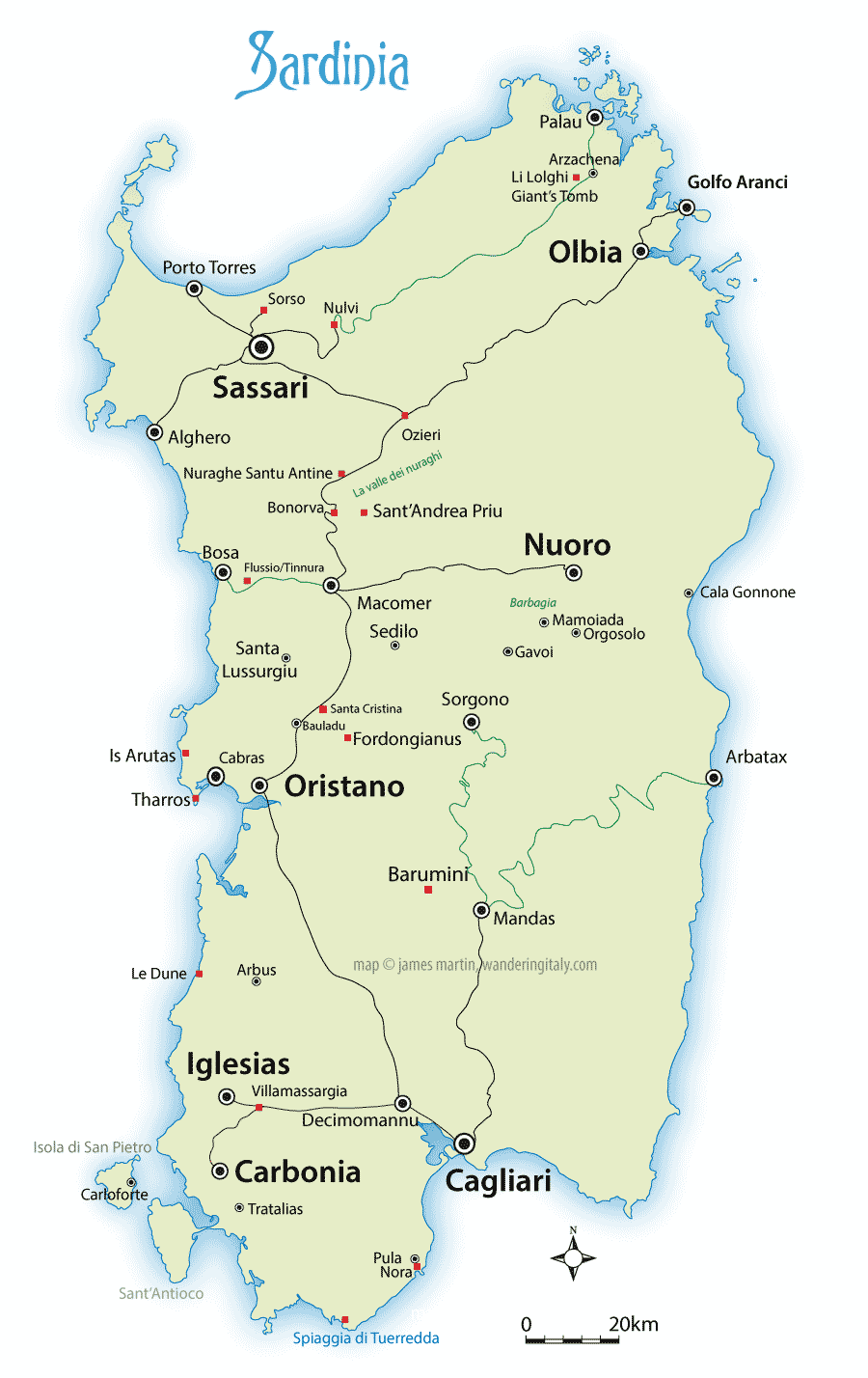 Large Map Of Sardinia Printable Map Of Sardinia Print - vrogue.co
